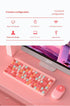 Wireless Keyboard & Mouse Combo - Retro Round Keycaps, 2.4GHz Ergonomic Design(pink)