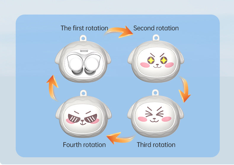 Fun Face-Changing TWS Earbuds with Rotating Case - Bluetooth 5.4, High-Quality Sound(purple)