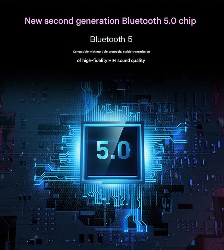 Wireless Bluetooth 5.0 Over-Ear Headphones - HIFI Deep Bass, Foldable Design, 10Hr Playtime(red)