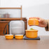 Portable Ceramic Tea Set for Travel - Quick Gaiwan with 3 Cups & Carrying Case(Light green)