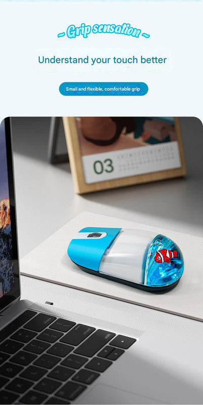 Whimsical 2.4G Wireless Mouse with Floating Animal Design - Comfortable, Quiet & Portable(white)