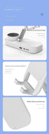 Foldable Desktop Phone Stand with Bluetooth 5.3 Speaker - Adjustable Angle & Height, TF/Line-In(black)