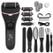 Rechargeable Electric Foot File with LCD Display - 3 Grit Heads & Waterproof Design(black)