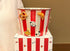 Charming Striped Ceramic Instant Noodle Bowl with 3D Accents & Happy every day!" Message(red)"