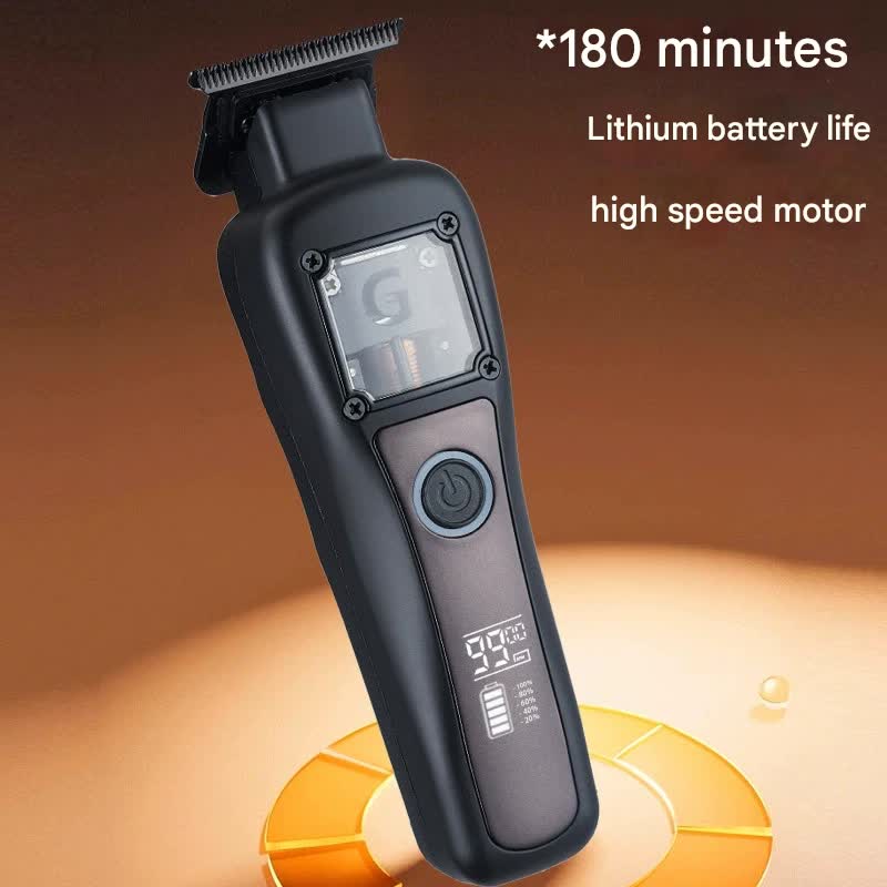 Professional Cordless Hair Clipper with Magnetic Motor - 9900 RPM, 180 Min Runtime, LCD Display & Dual Charging(gold)