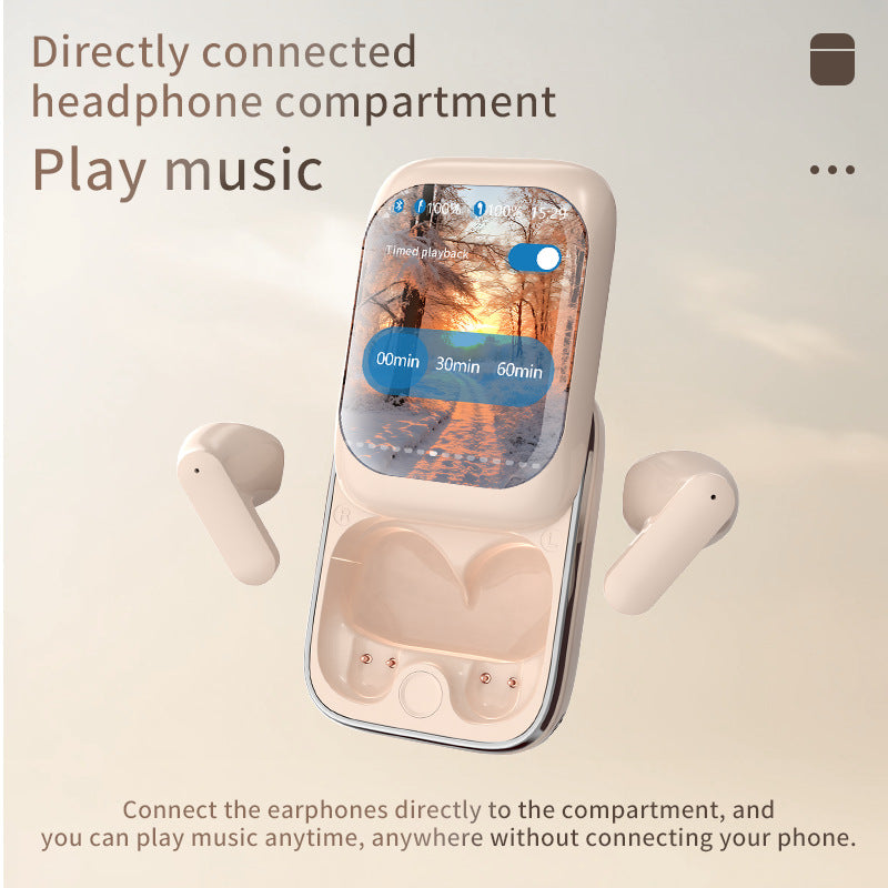 TWS Wireless Earbuds with LED Touch Screen Charging Case - Bluetooth 5.3, HIFI Sound, Standalone Music Playback & Game Mode(white)