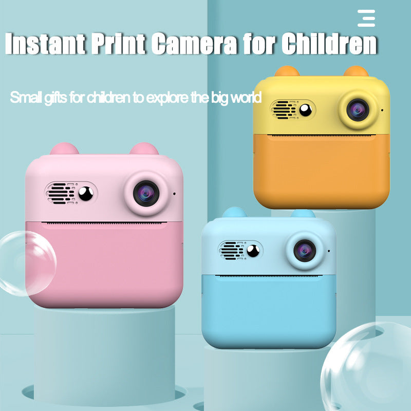 Kids Instant Print Digital Camera with 180° Flip Lens - 24MP Photos, 720P Video & Doodle Fun(yellow)