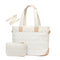 Lightweight Quilted Tote Bag for Women - Fits 15.6 Laptop Water-Resistant with Clutch & Luggage Strap(White)"