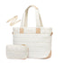 Lightweight Quilted Tote Bag for Women - Fits 15.6 Laptop Water-Resistant with Clutch & Luggage Strap(White)"