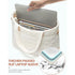 Lightweight Quilted Tote Bag for Women - Fits 15.6 Laptop Water-Resistant with Clutch & Luggage Strap(White)"