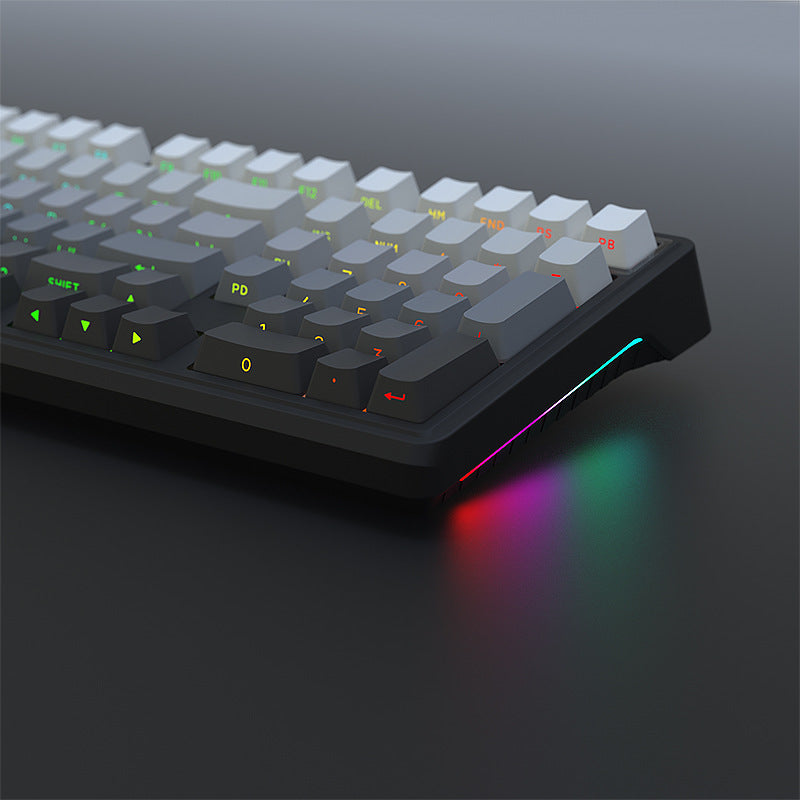 Tri-Mode RGB Mechanical Gaming Keyboard - 102-Key, Hot-Swappable, 4000mAh Battery, 5-Layer Sound Dampening(Strawberry on black)