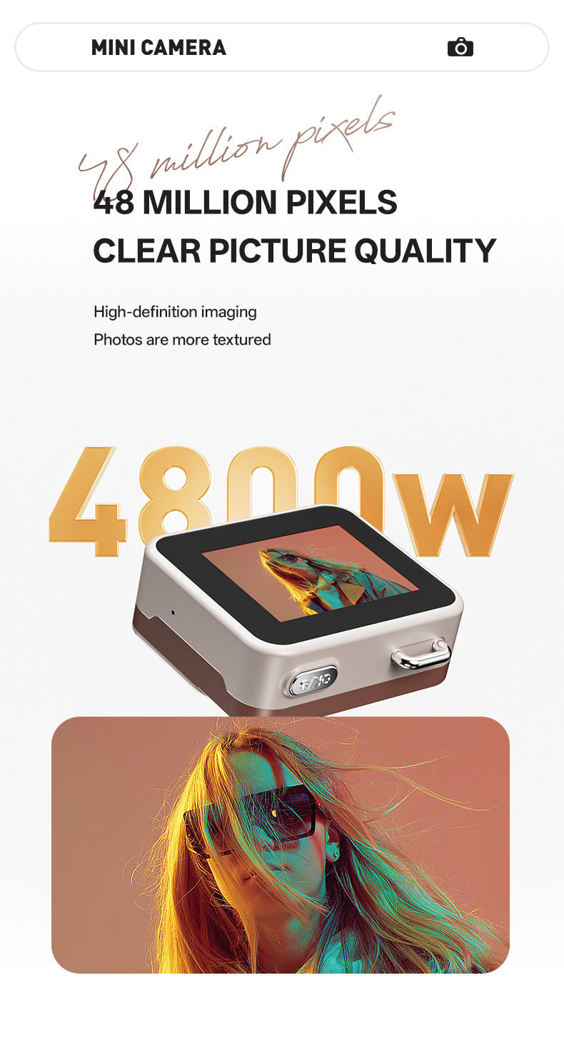 Mini Retro Keychain Camera - 48MP Photos, 1080P HD Video with Built-in Filters & Flash(red)