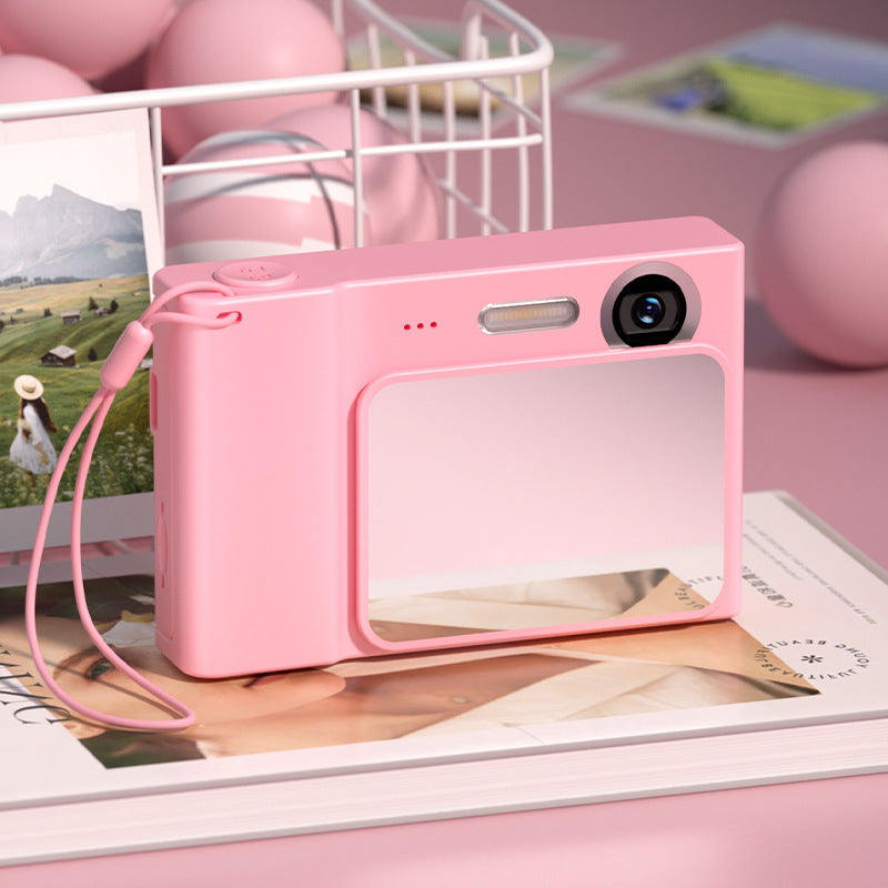 48MP Digital Camera for Kids & Beginners - 1080P Vlogging, 8x Zoom, Filters & Games(pink)