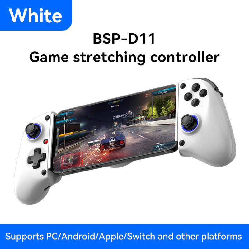 Multi-Platform Telescopic Gaming Controller - Hall Triggers, Esports 3D Joysticks & Macro Programming(white)