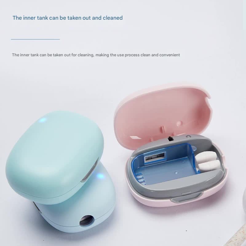 Portable UVC Toothbrush Sterilizer Case - 5-Minute Automatic Sanitizer, USB-C Rechargeable(pink)