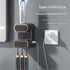 Automatic Toothpaste Dispenser with UVC Toothbrush Sterilizer & Holder - Wall Mounted, Rechargeable(Beige)