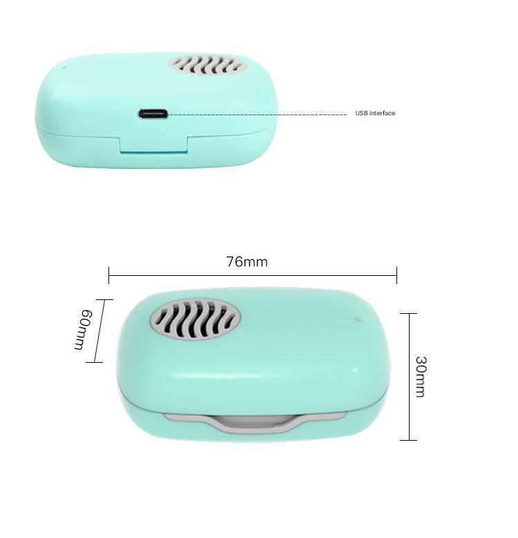 Portable UVC Toothbrush Sterilizer Case with Drying Fan - USB-C Rechargeable, 5-Minute Fast Disinfection(green)