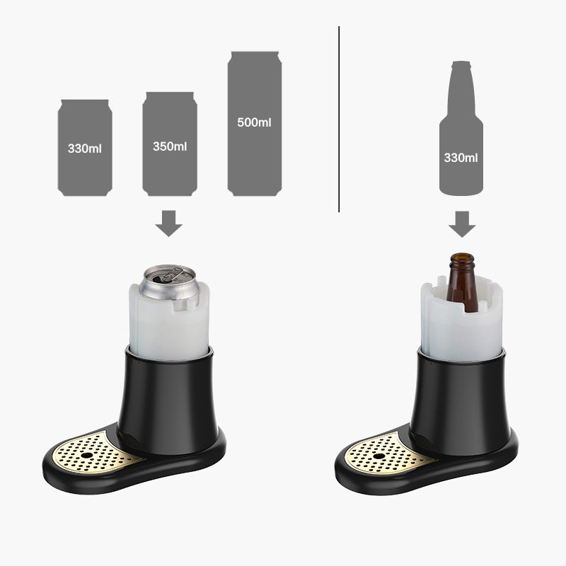 Ultrasonic Beer Foam Creator & Dispenser - Portable Tap for Canned & Bottled Beer with Cooling System(black)
