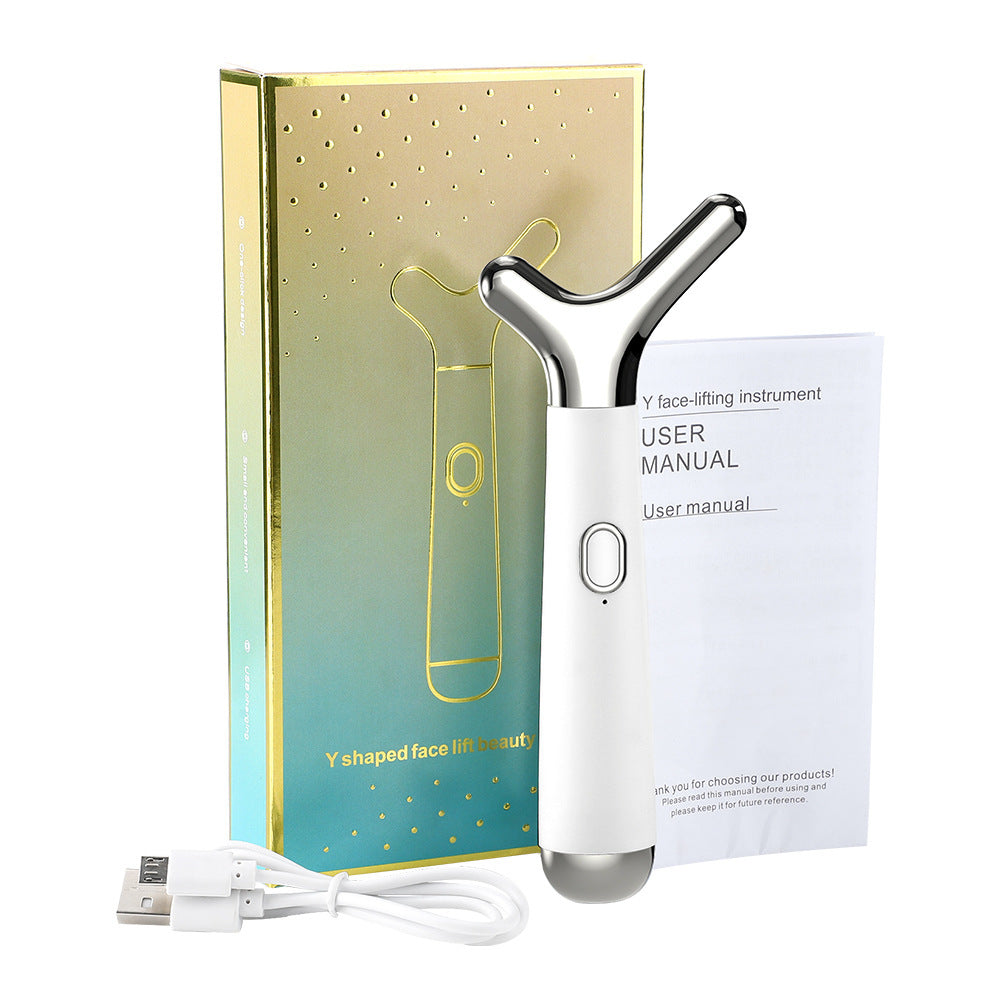 Y-Shaped Face & Neck Lifting Massager - 8000VPM Vibration, 30 Intensity Levels, 8 Massage Techniques(White)