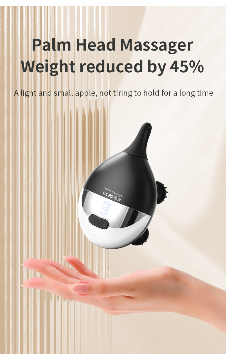 Intelligent 3D Electric Head & Scalp Massager - 7 Massage Techniques, IPX7 Waterproof, Rechargeable(black)