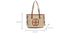 Stylish Large Capacity Tote Bag with PU Leather Trim & Logo Detail(Blue with black)