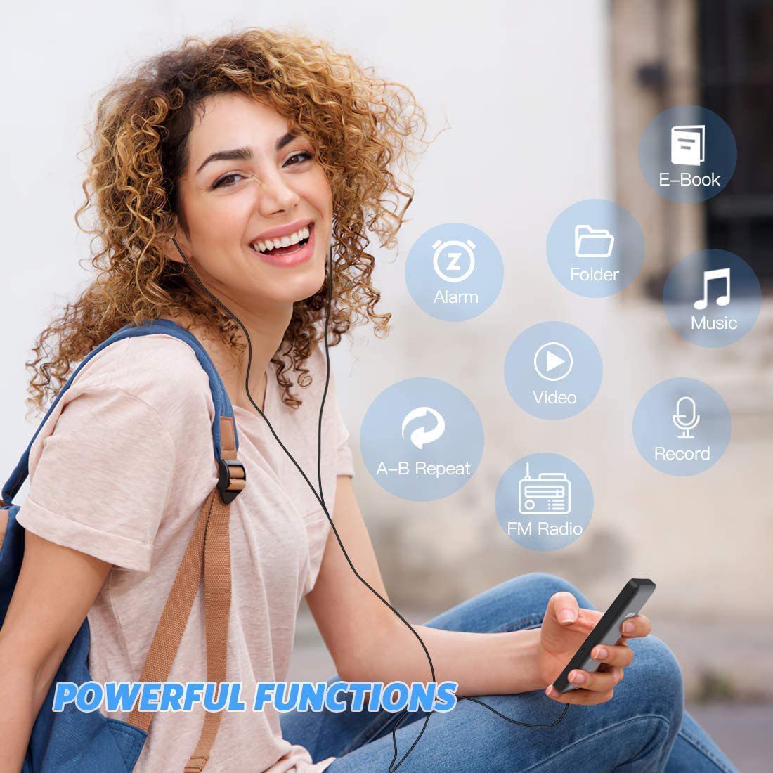 Portable Digital Music Player - Bluetooth 5.4, Hi-Fi Lossless Sound, 8GB Built-in & Expandable Storage(black 16GB)