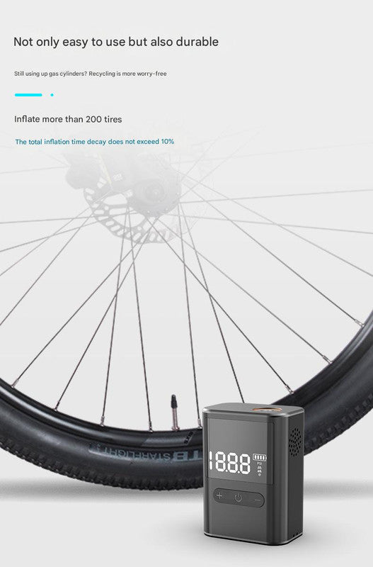 Compact Digital Display Air Pump - 100 PSI, Portable Electric Inflator with Automatic Stop(black)