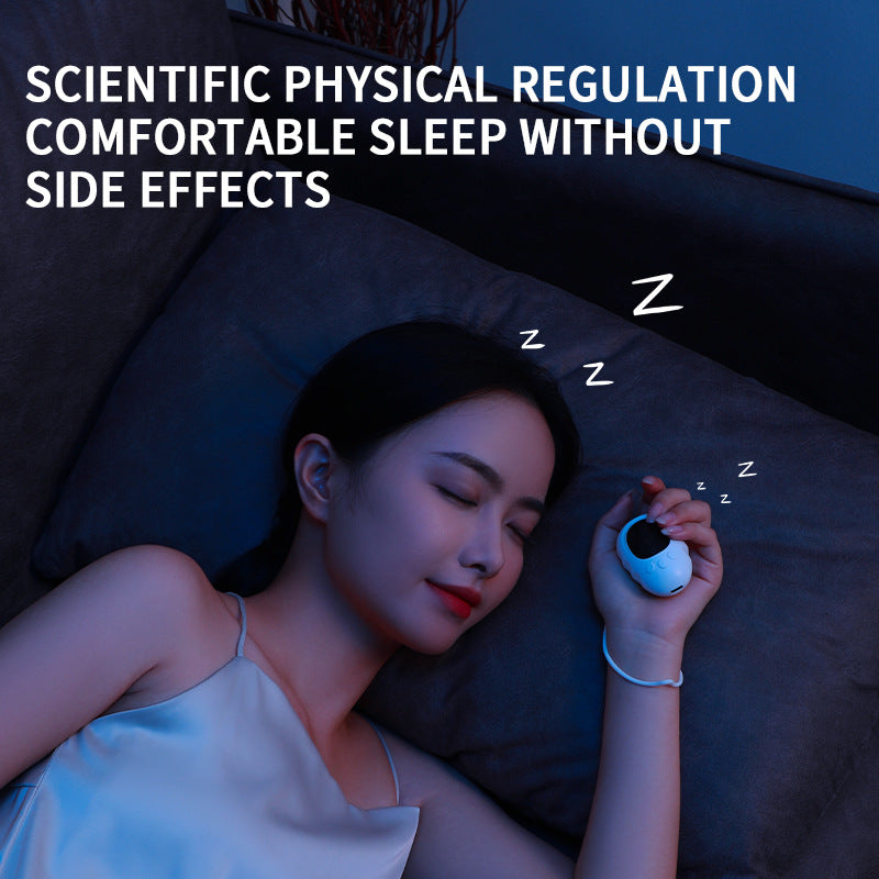 Handheld Microcurrent Sleep Aid Device - USB Rechargeable Pulse Massager for Relaxation & Deep Sleep(White)