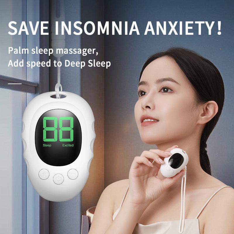 Handheld Microcurrent Sleep Aid Device - USB Rechargeable Pulse Massager for Relaxation & Deep Sleep(black)