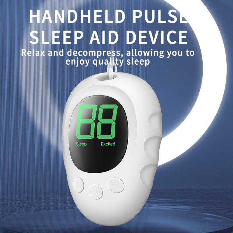 Handheld Microcurrent Sleep Aid Device - USB Rechargeable Pulse Massager for Relaxation & Deep Sleep(black)