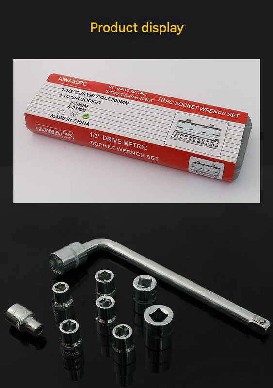 Two 10-piece L-shaped socket wrench sets - 1/2