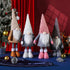 Retractable Leg Christmas Gnome Plush - Adjustable Standing Holiday Decoration(Grey)