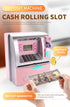 Kids Electronic ATM Savings Bank - Digital Piggy Bank with Password, Auto Roll-in Banknotes & Coin Slot for Financial Learning Fun(black)