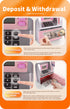 Kids Electronic ATM Savings Bank - Digital Piggy Bank with Password, Auto Roll-in Banknotes & Coin Slot for Financial Learning Fun(pink)