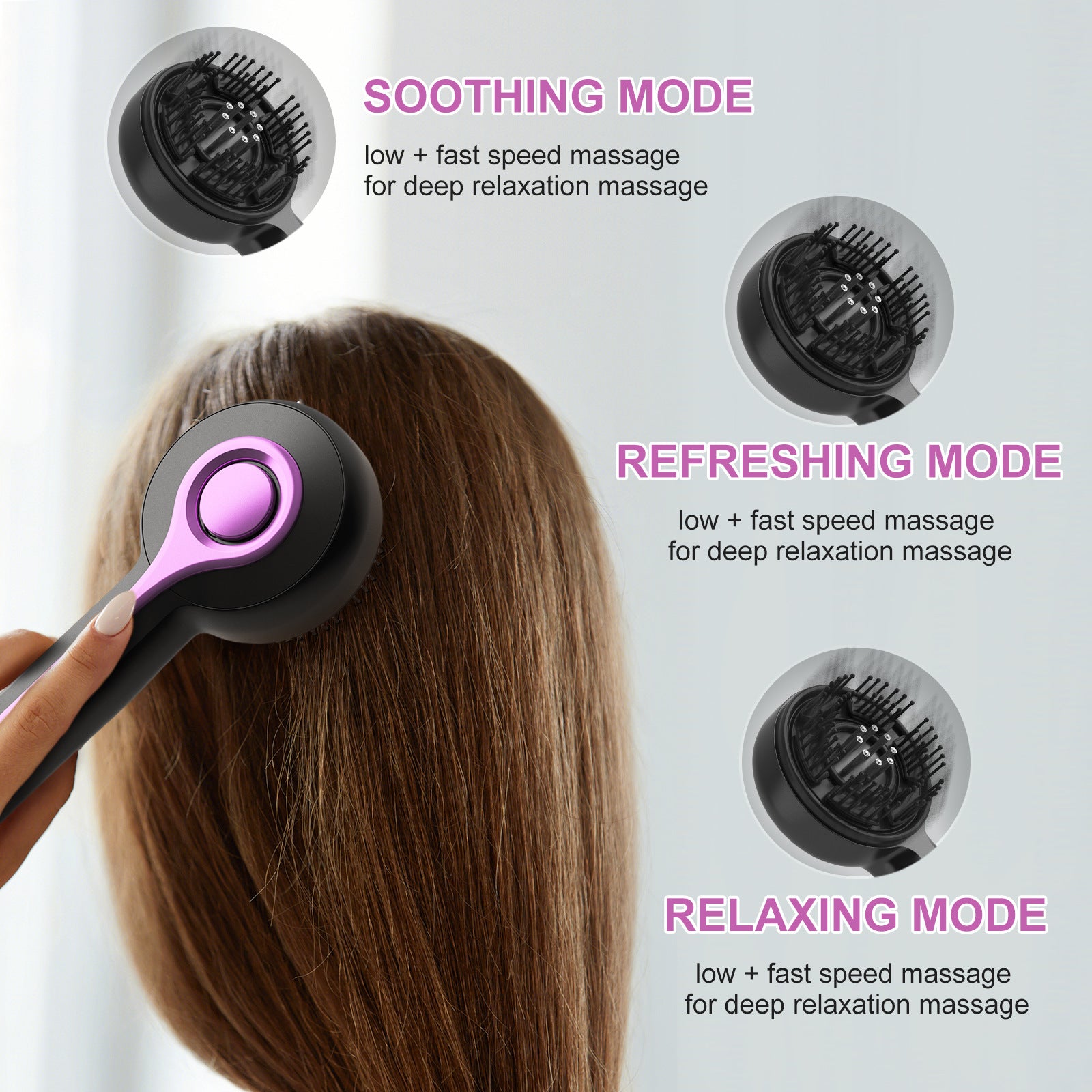 Electric Scalp Massager & Essential Oil Applicator Brush - 360 Kneading, 3 Modes, USB-C Rechargeable(grey)