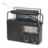 Portable Solar Powered 3-Band AM/FM/SW Radio with Bluetooth Speaker & Multiple Charging Options(black)
