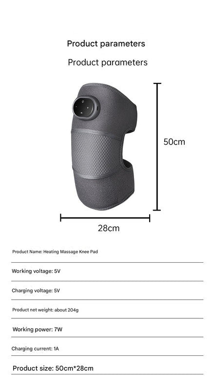 Rechargeable Heated Knee Massager Brace with Vibration & Adjustable Straps(Black)