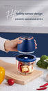 Electric Mini Garlic Chopper with Glass Bowl - USB Rechargeable, 6 Blades, Large Capacity(white)