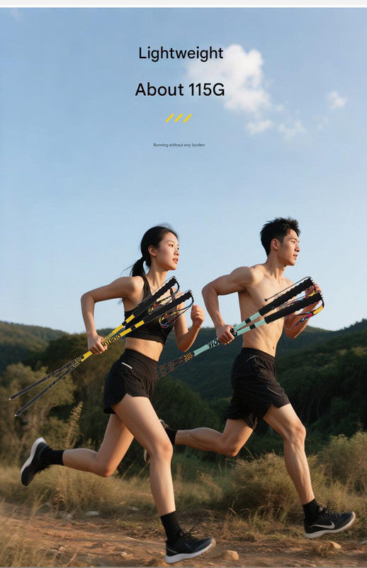 Ultralight Carbon Fiber Foldable Trail Running & Hiking Pole(blue Recommended height range 155-165cm)