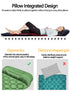 2pc Ultralight Inflatable Camping Sleeping Mat with Integrated Pillow - Waterproof 40D Nylon TPU(Army Green)