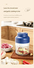 Powerful Mini Electric Food Chopper - USB Rechargeable Cordless Garlic & Meat Mincer(Blue 250ml + 4-blade knife)