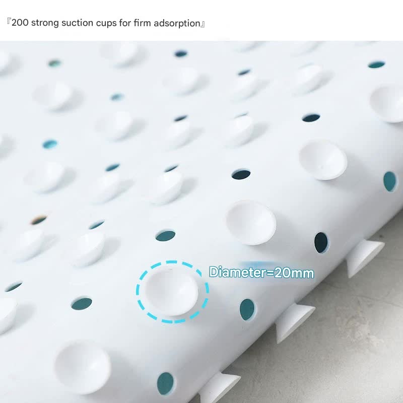 Non-Slip PVC Bath & Shower Mat with Suction Cups and Drainage Holes - Cartoon Ocean Theme(Dolphin)