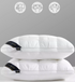 Grey Luxury Adjustable Bed Pillow Set (2-Pack) - Hotel Quality Down Alternative for Ultimate Neck Support & Comfort