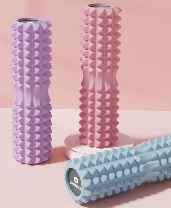 Purple High-Density 3D Trigger Point Foam Roller - Solid Core Massager for Deep Tissue Muscle Recovery & Yoga