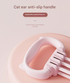 Pink Adjustable Resistance Chest Expander with 6 Levels - Cute Cat Ear Puller for Full Body Workout