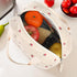Pink Strawberry Pattern Corduroy Lunch Bag - Insulated Thermal Cooler Tote for School Work and Picnics