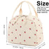 Pink Strawberry Pattern Corduroy Lunch Bag - Insulated Thermal Cooler Tote for School Work and Picnics