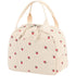 Pink Strawberry Pattern Corduroy Lunch Bag - Insulated Thermal Cooler Tote for School Work and Picnics