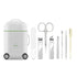 White Mini Suitcase Manicure Set - 8-Piece Portable Grooming & Nail Care Travel Kit