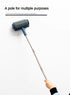 Dark Blue and Grey Pro Refillable Paint Roller Set with Extension Pole - No-Drip Easy Fill Wall Painting Tool Kit